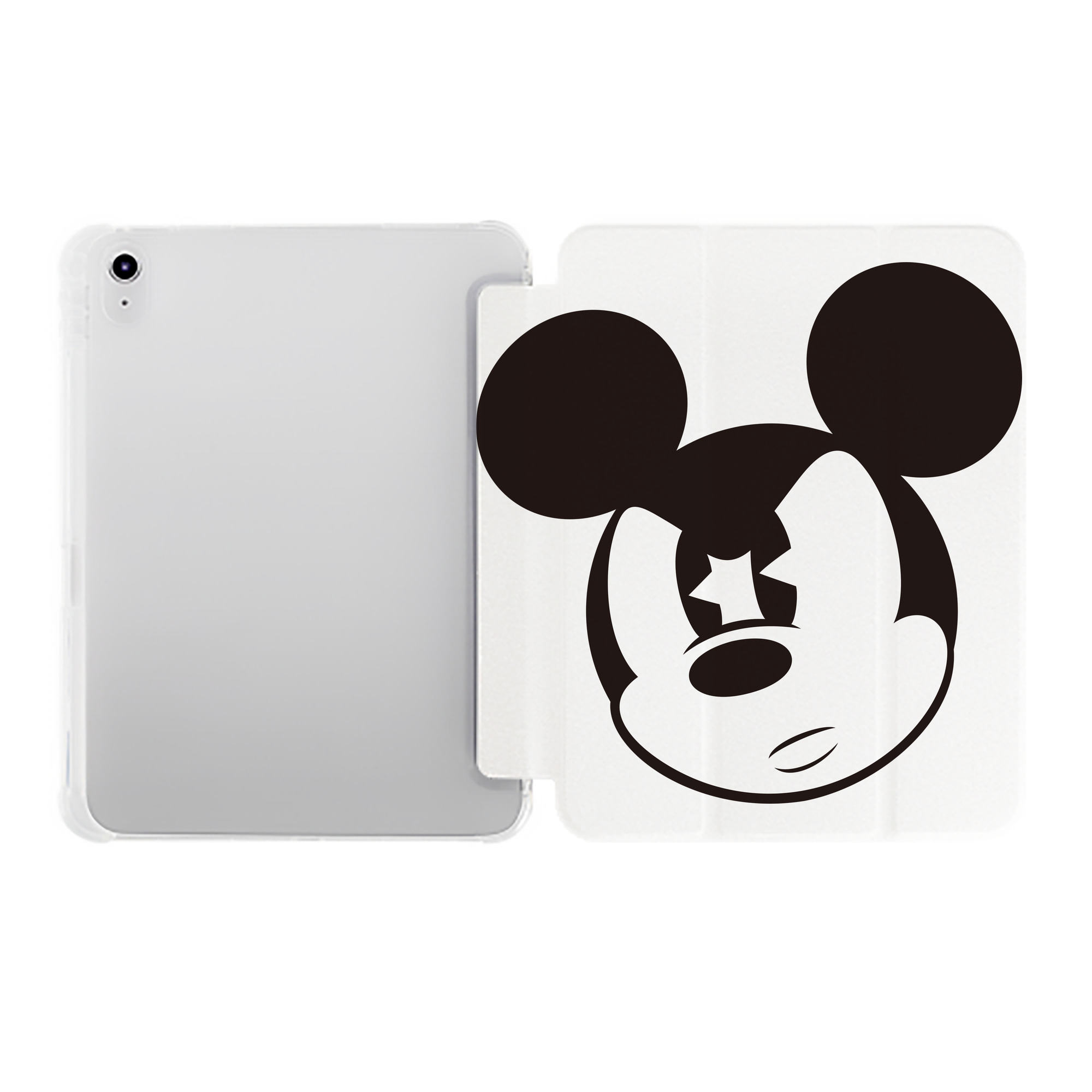 （画像用） ミッキーマウス Mickey Mouse IPad ケース ペン収納付き 三つ折りスタンド PUレザー×シリコン 対応機種9.5/10.5/10.9インチ